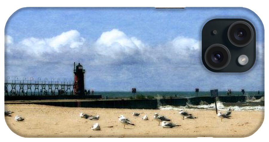 Black River iPhone Case featuring the photograph Beach at South Haven by Michelle Calkins