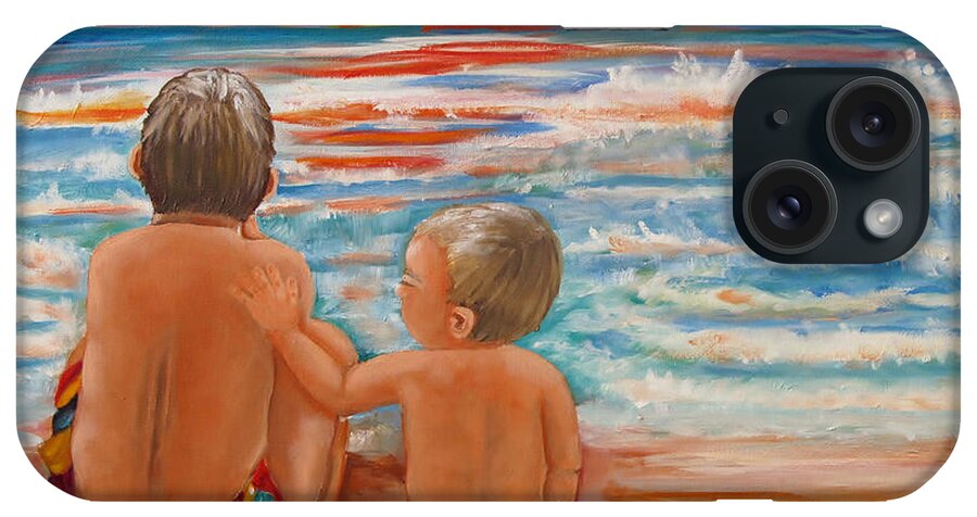 Beach iPhone Case featuring the painting Beach Buddies II by Carol Allen Anfinsen