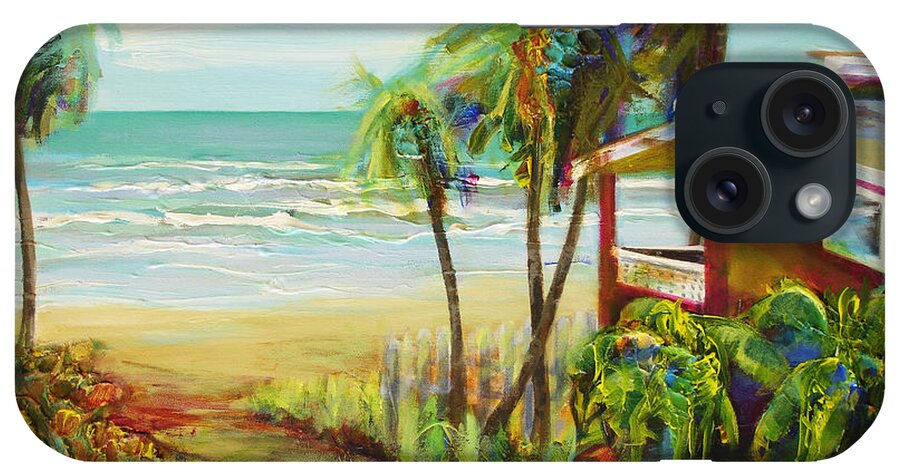 Abstract iPhone Case featuring the painting Beach House by Cynthia McLean