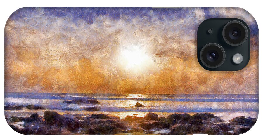 Beach Sunset iPhone Case featuring the digital art Beach Sunset by Beach Sunset