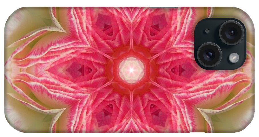 Mandalas iPhone Case featuring the digital art Beacon of Light Rose Mandala by Diane Lynn Hix