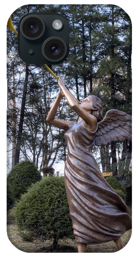 Statue iPhone Case featuring the photograph Beautiful Angel by Gene Walls