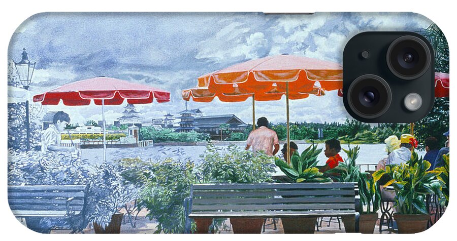 Umbrellas iPhone Case featuring the painting Becoming Real by Lynn Hansen