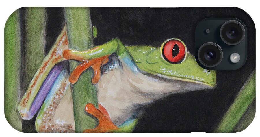 Frog iPhone Case featuring the painting Being Green by Jill Ciccone Pike