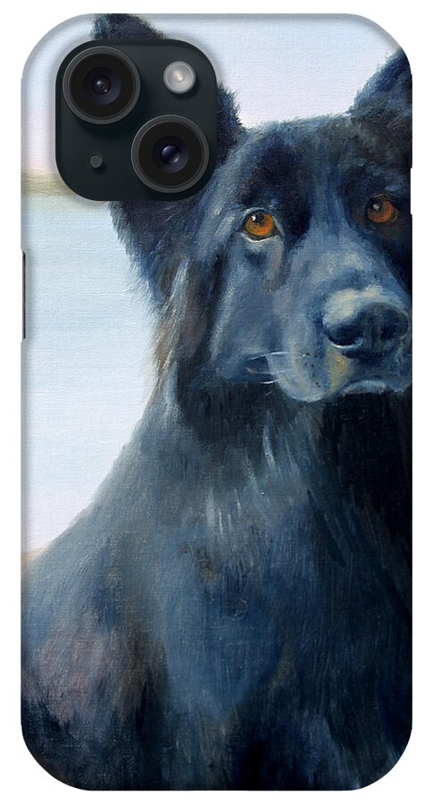 Dog iPhone Case featuring the painting Belgian Shepherd by Beth Johnston