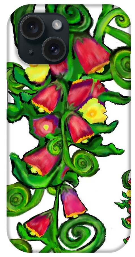 Bell Flowers iPhone Case featuring the painting Bell Flowers by Christine Fournier