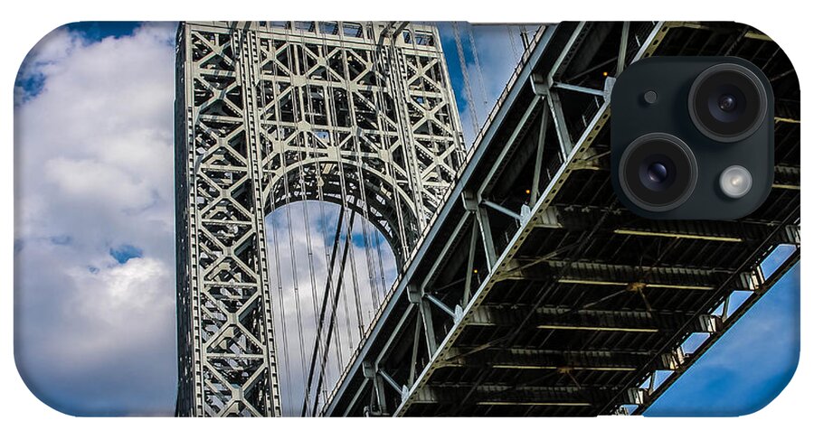 George Washington Bridge iPhone Case featuring the photograph Below the GWB by Kathleen McGinley