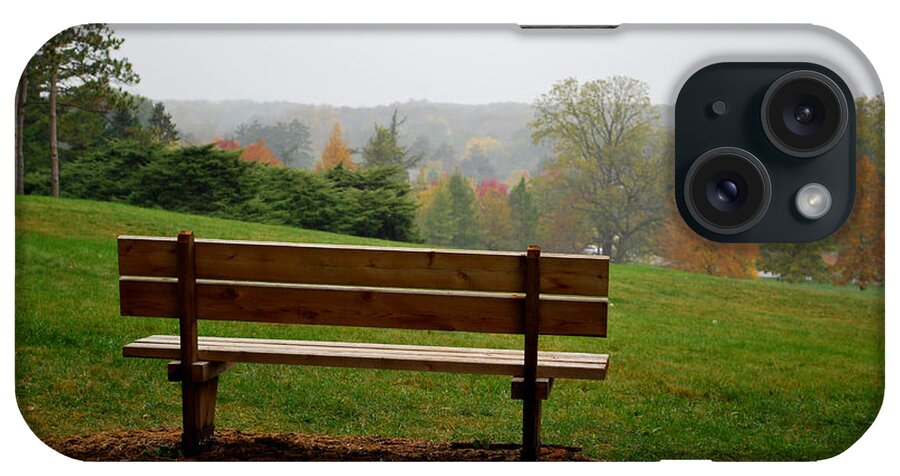 Bench iPhone Case featuring the photograph Bench at the Morton Arboretum by Nancy Mueller