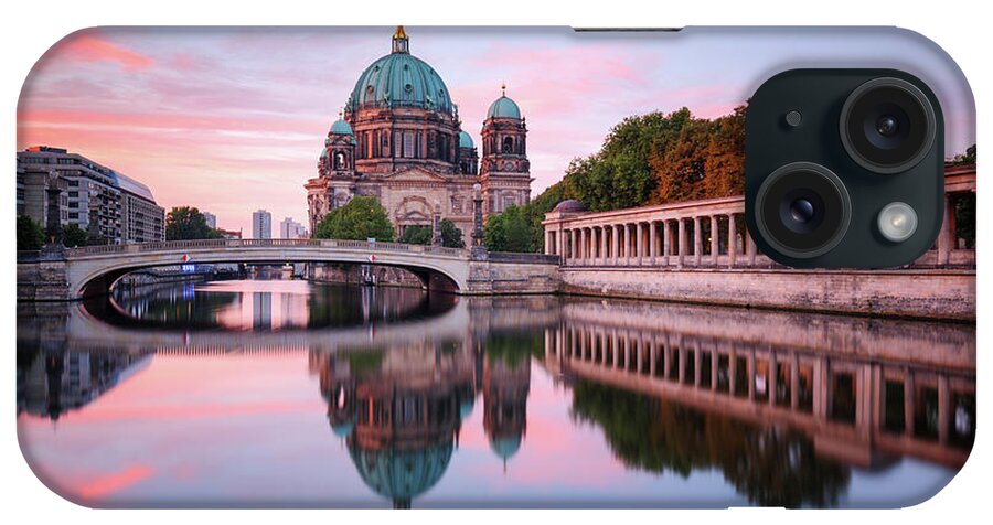Berlin iPhone Case featuring the photograph Berlin Cathedral With Friedrichsbridge by Spreephoto.de