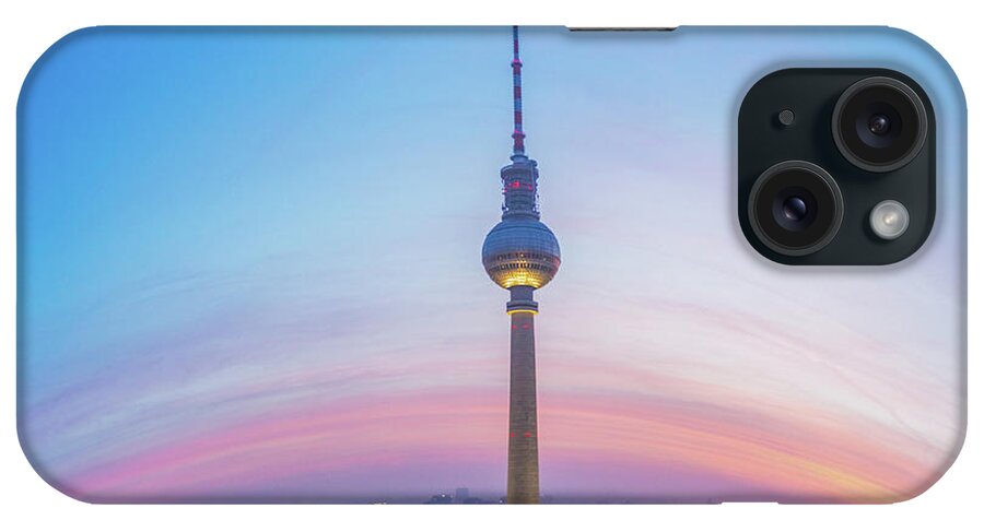 Alexanderplatz iPhone Case featuring the photograph Berlin Tv Tower by Deimagine