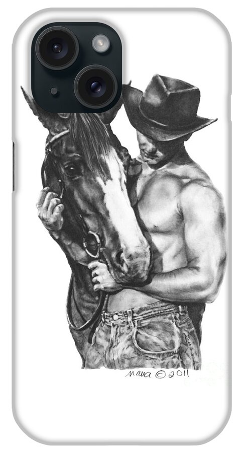 Man iPhone Case featuring the drawing Best Buds by Marianne NANA Betts