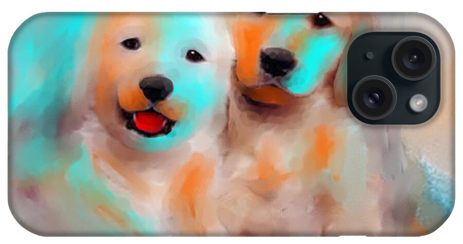 Dogs iPhone Case featuring the painting Best Friends by Larry Cirigliano
