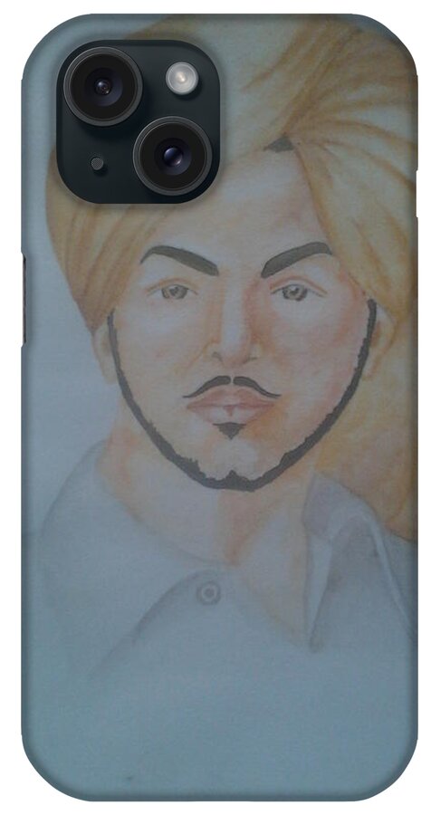 Portrait iPhone Case featuring the painting Bhagat Singh by Manni Toor