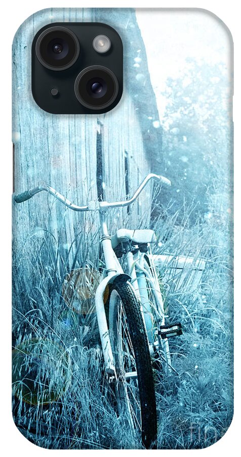 Exterior iPhone Case featuring the photograph Bicycle in Blue by Stephanie Frey