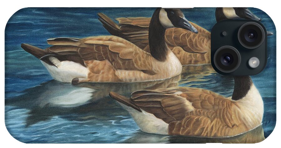 Canadian Geese iPhone Case featuring the painting Biding Time by Tammy Taylor