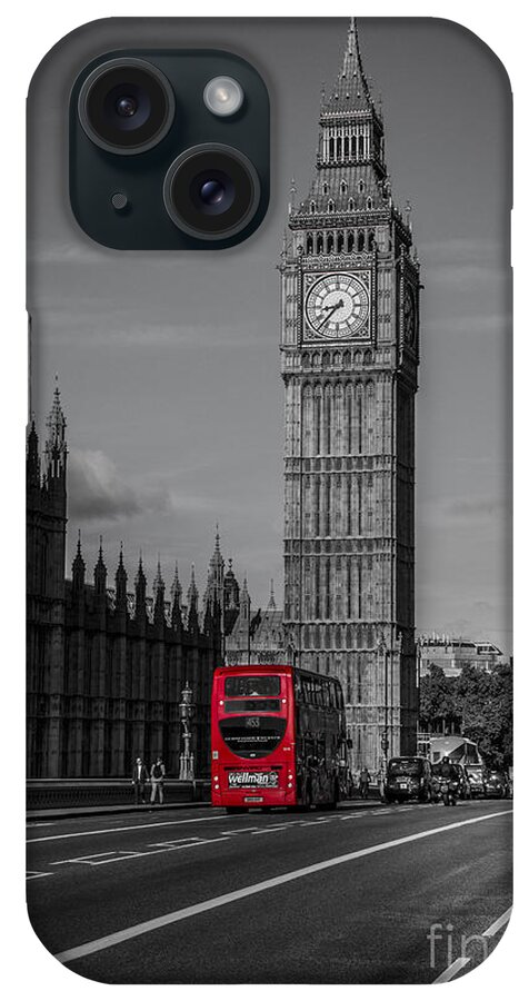 Elizabeth Tower iPhone Case featuring the photograph Big Ben and London Bus by Chris Thaxter