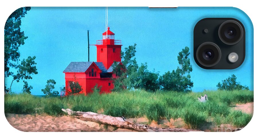 Lighthouse iPhone Case featuring the photograph Big Red Holland Michigan by Clare VanderVeen