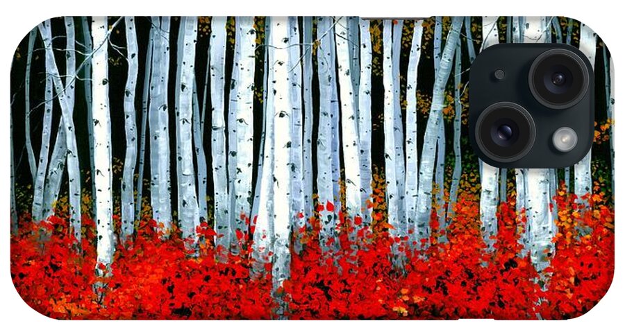 Birch iPhone Case featuring the painting Birch 24 x 48 by Michael Swanson