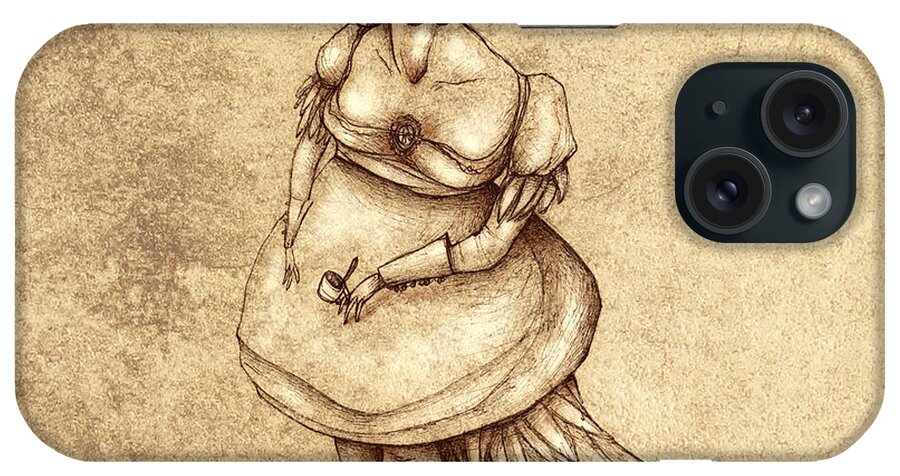 Illustration Art iPhone Case featuring the painting Bird Woman by Autogiro Illustration