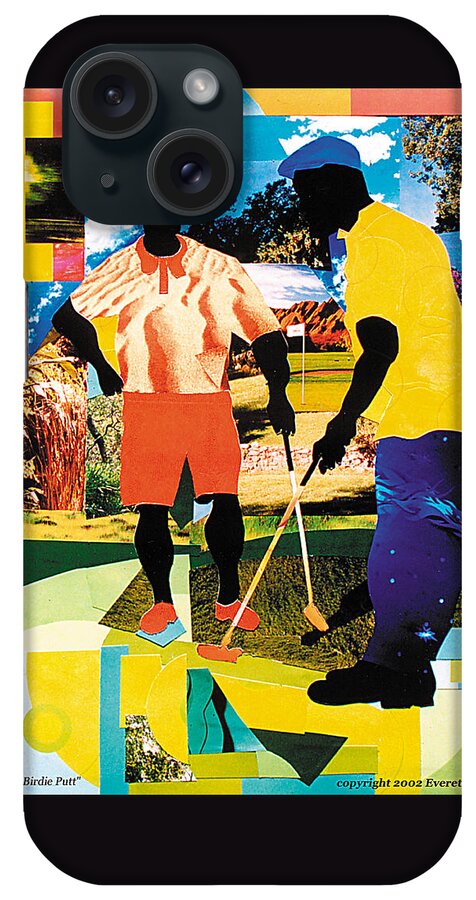 African Mask iPhone Case featuring the painting Birdie Putt by Everett Spruill