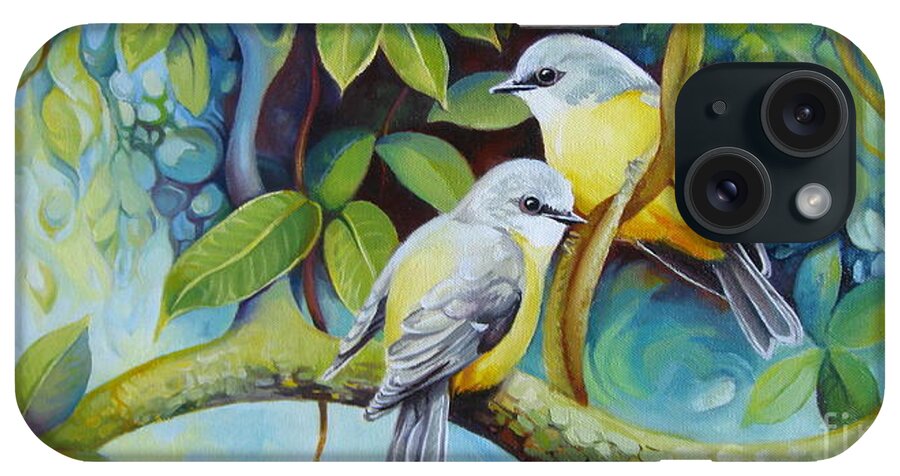 Birds iPhone Case featuring the painting Birds by Elena Oleniuc