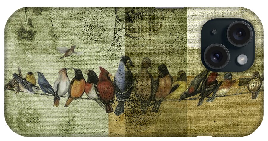 2d iPhone Case featuring the digital art Birds On A Wire by Melissa Messick