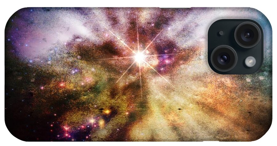 Galaxy iPhone Case featuring the painting Birth of a Star by Melissa Bittinger