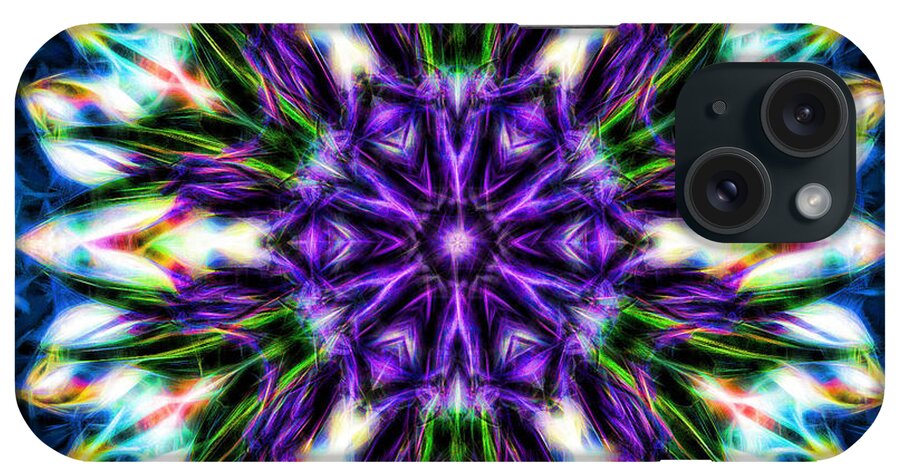 Mandala iPhone Case featuring the photograph Birth of the Purple Crystals Mandala by Beth Venner