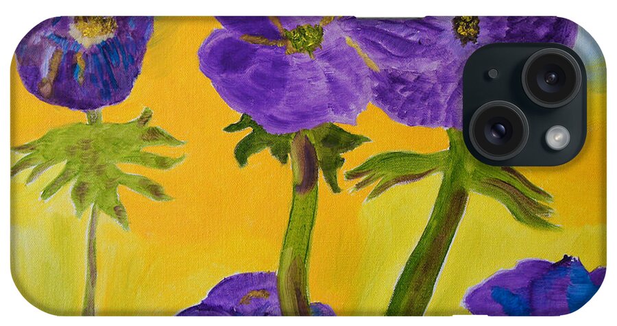 Purple iPhone Case featuring the painting Birthday Memory by Meryl Goudey