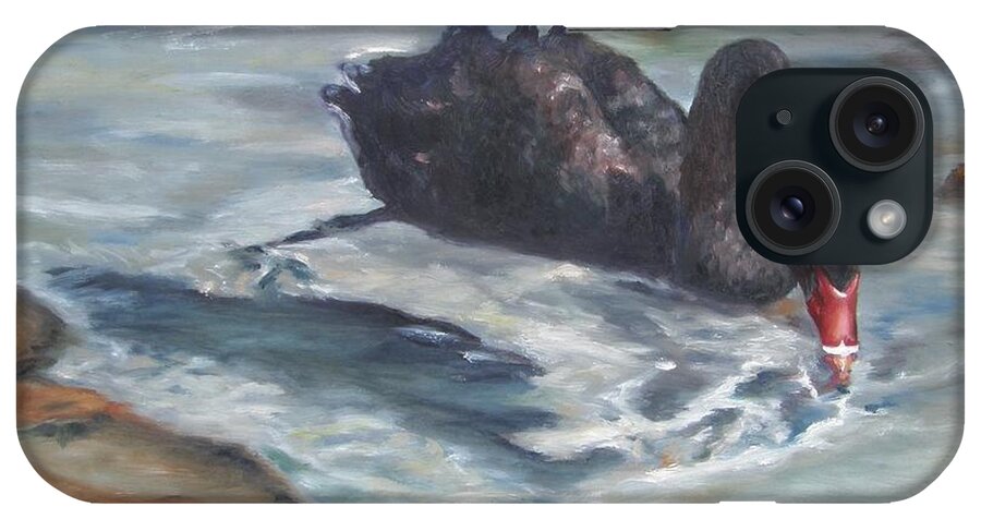 Calm iPhone Case featuring the painting Black Elegance by Lori Brackett