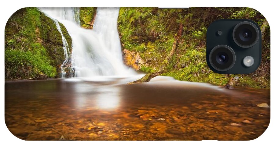 At The Water's Edge iPhone Case featuring the photograph Black Forrest Waterfall by Maciej Markiewicz