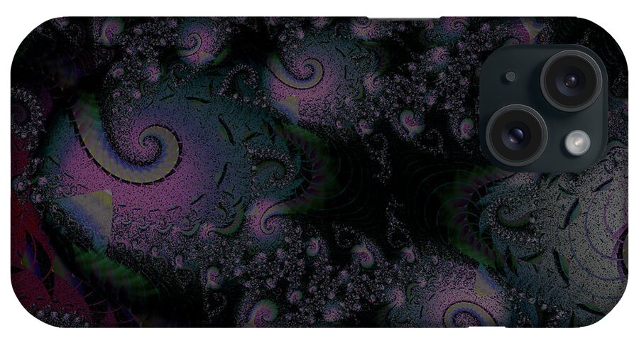 Fractal Art iPhone Case featuring the digital art Black Light Reveal by Elizabeth McTaggart