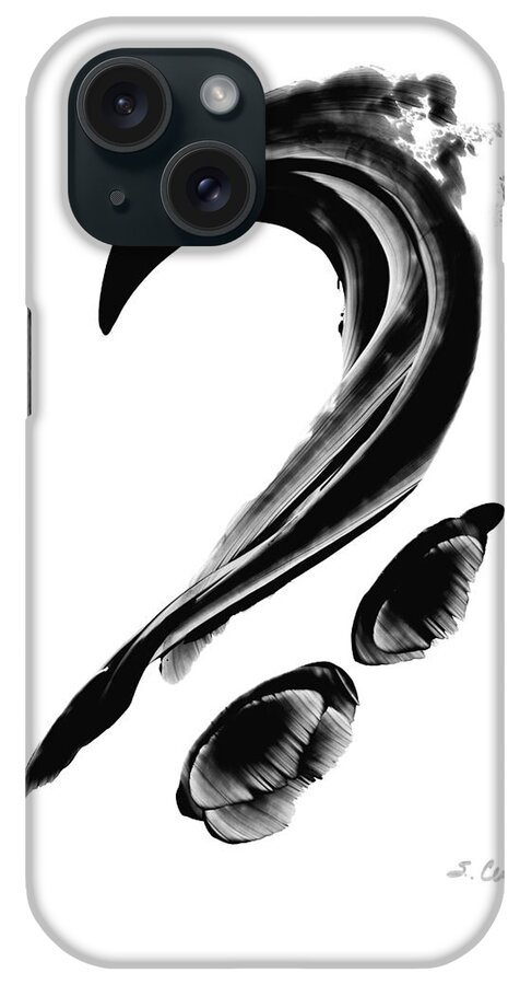 Black And White iPhone Case featuring the painting Black Magic 300 - Black And White Art by Sharon Cummings