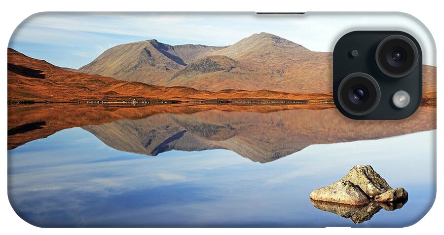 Mountains iPhone Case featuring the photograph Black mount mountain range reflection by Grant Glendinning