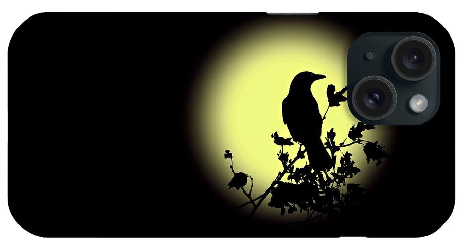 Blackbird iPhone Case featuring the photograph Blackbird in Silhouette II by David Dehner