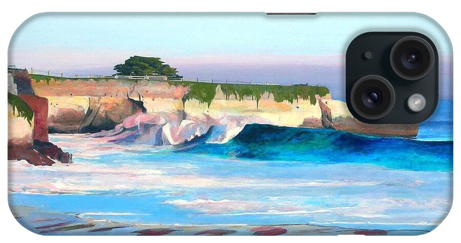 Blacks iPhone Case featuring the painting Blacks Beach - Santa Cruz by Peter Forbes