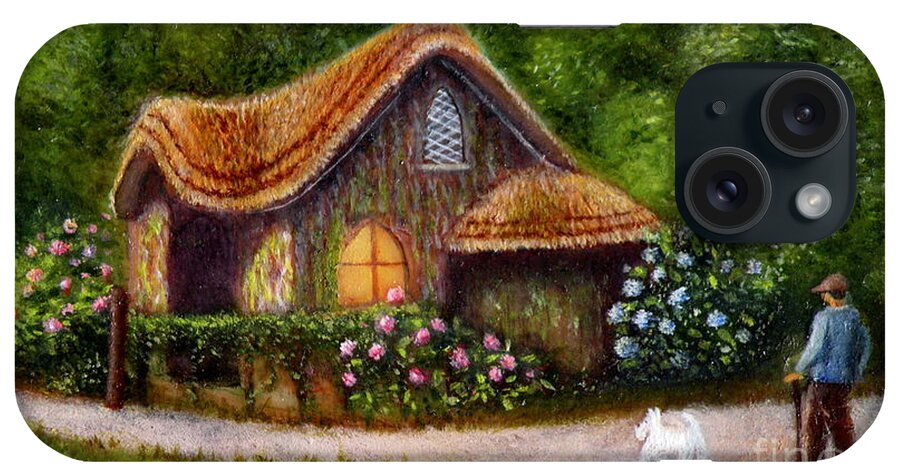 Blaise Cottage iPhone Case featuring the painting Blaise Rustic Cottage by Lora Duguay
