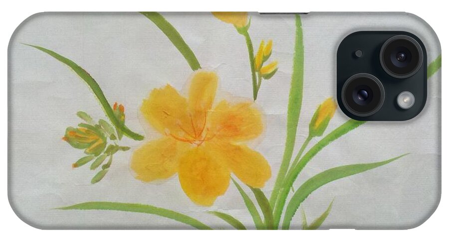 Lily iPhone Case featuring the painting Blooming Lily by Margaret Welsh Willowsilk