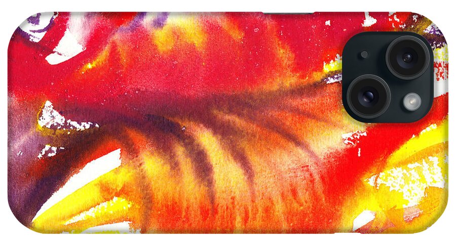 Blossom iPhone Case featuring the painting Blossoming Flames Abstract by Irina Sztukowski