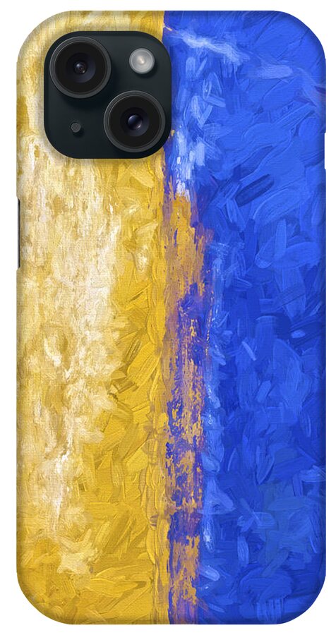 Abstract iPhone Case featuring the photograph Blue and Yellow Abstract by David Letts