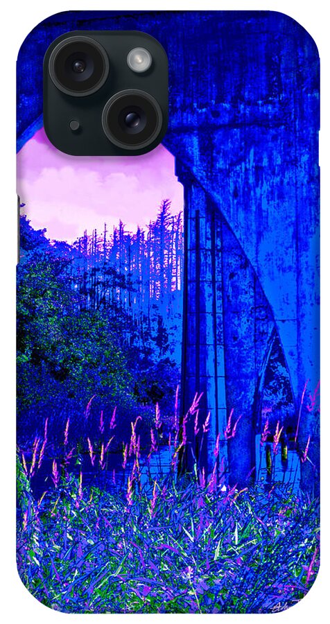 Blue iPhone Case featuring the photograph Blue Bridge by Adria Trail