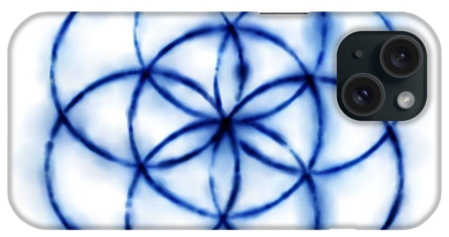 Blue Circle Abstract iPhone Case featuring the digital art Blue Circle Abstract by Tom Druin