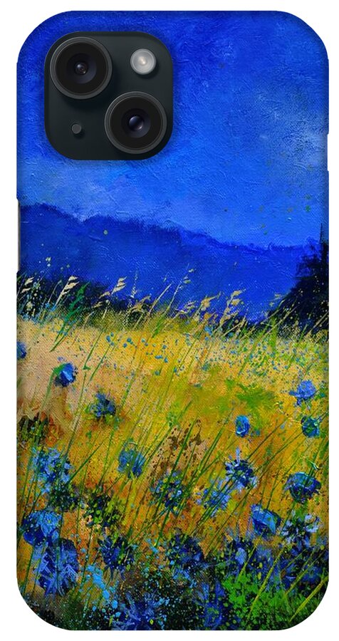 Flowers iPhone Case featuring the painting Blue Conflowers 454150 by Pol Ledent