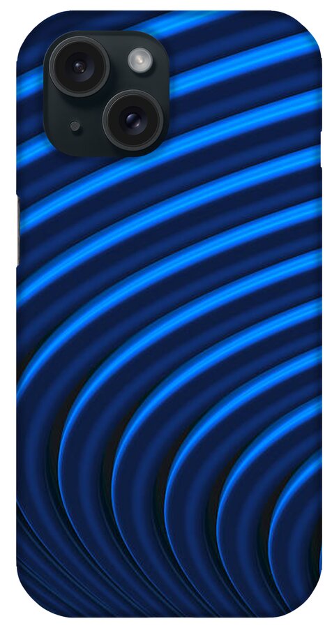 Blue iPhone Case featuring the digital art Blue Curves by Judi Suni Hall