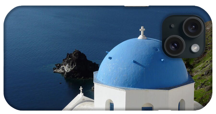 Travel iPhone Case featuring the photograph Blue Domed Church by Lucinda Walter