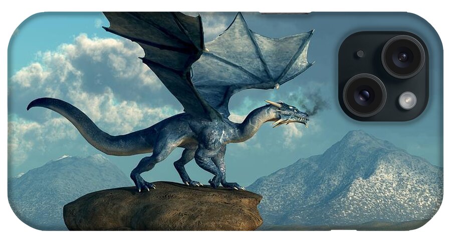Blue Dragon iPhone Case featuring the digital art Blue Dragon by Daniel Eskridge