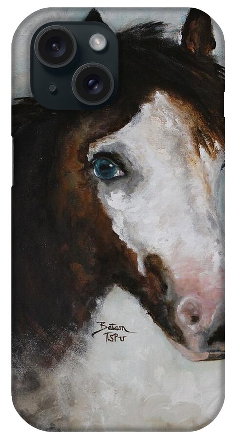 Miniature Horse iPhone Case featuring the painting Razzle the Miniature Horse by Barbie Batson