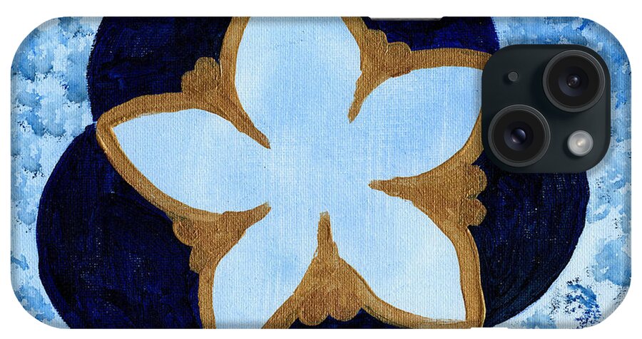 Flower iPhone Case featuring the painting Blue Flower by Julia Stubbe