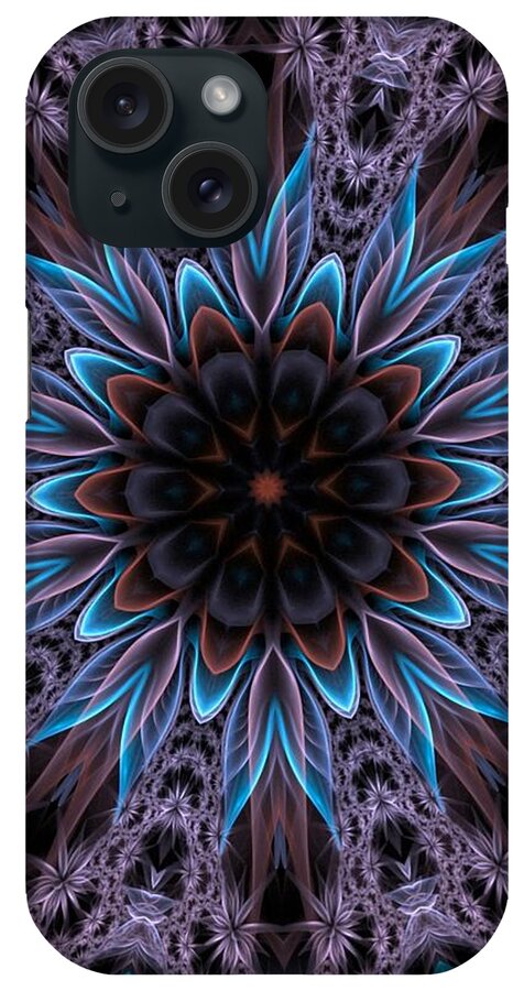 Flower iPhone Case featuring the digital art Blue Flower by Lilia S