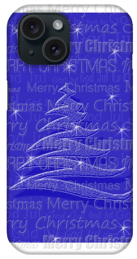 Christmas iPhone Case featuring the digital art Blue for Christmas by Randi Grace Nilsberg